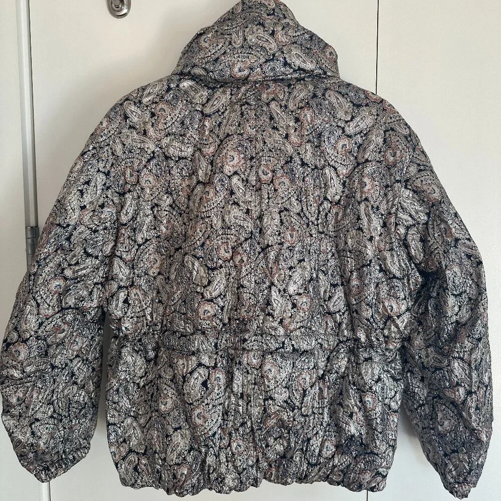 ★ Worn Once! ★ Isabel Marant Calvin Metallic Paisley Puffer Jacket - Picture 7 of 8